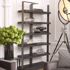 Eichholtz Geo Charcoal Grey Crown Oak Veneer Cabinet