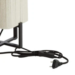 Wyn Square Black 39cm Table Lamp With Cream Rope Shade -Housingunits 862664ec9a31aae66dabd63c2ffd0cd3