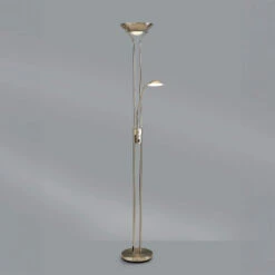 Brazier Satin Nickel USB 2 Light Uplighter Floor Lamp -Housingunits 8646d67c3e2ec4cef996db10a3f7db5c 1
