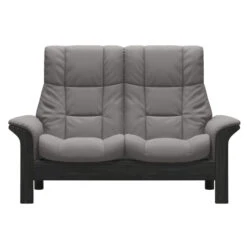 Stressless Windsor High-Back 2 Seater Recliner Sofa In Paloma Silver Grey – Quickship
