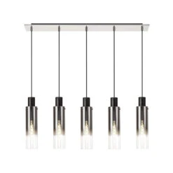 Chelsea Slim Satin Black & Smoked 5 Light Bar Pendant -Housingunits 87819fa0b216dea0984e2eb8458c6862