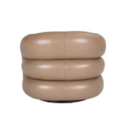 Glass House Arlo Taupe Leather Swivel Chair -Housingunits 87e059d625306f4f3dcfbafffcbc7c3d