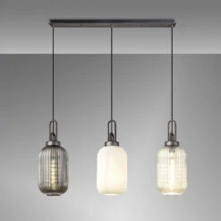 Hectar Aged Pewter 3 Light Bar Pendant