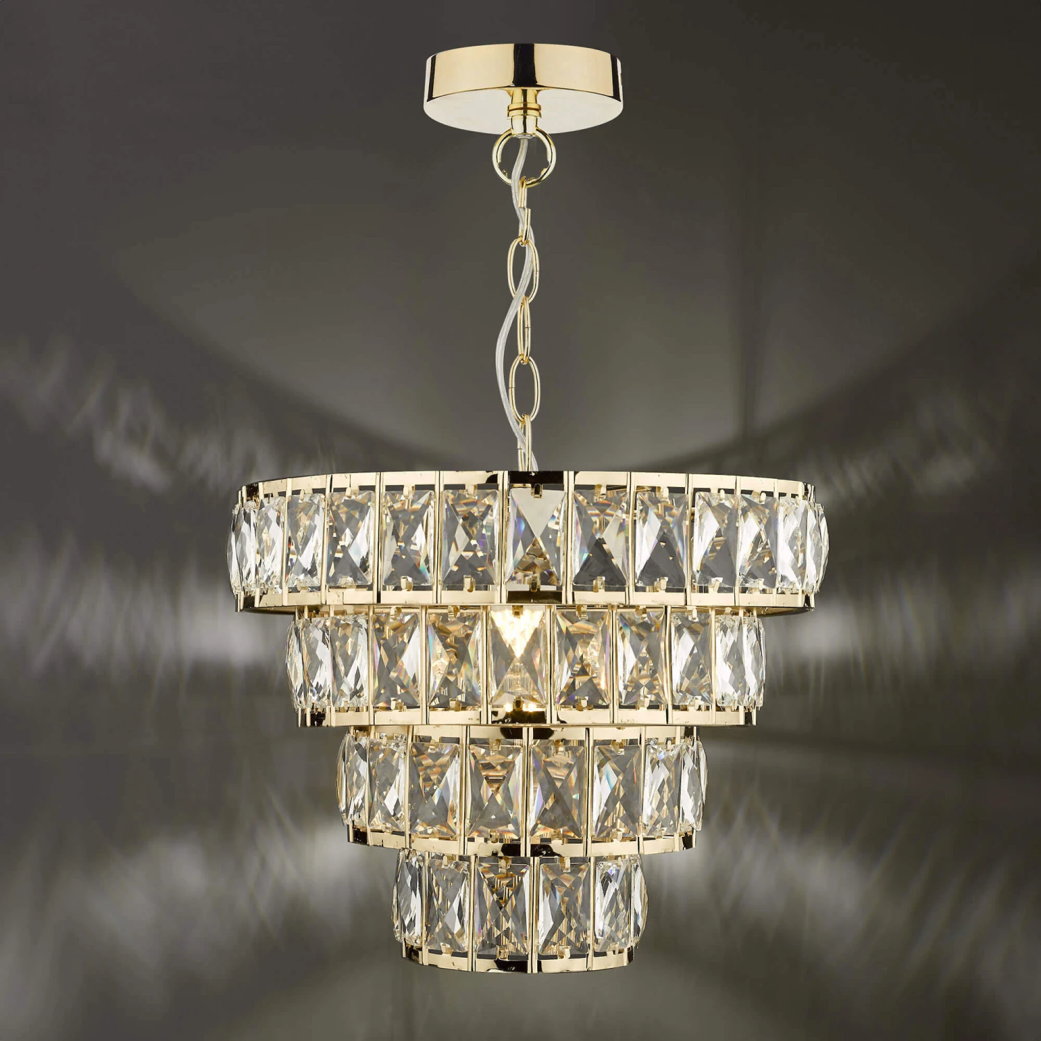Cerys Gold & Crystal Pendant Light 3 Cerys Gold & Crystal Pendant Light - Image 3