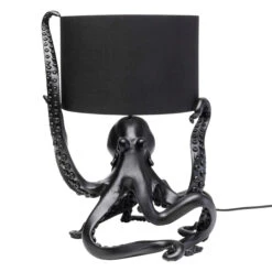 Black Octopus Table Lamp With Shade
