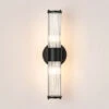 Newton Satin Black 2 Light Glass Rod Wall Light