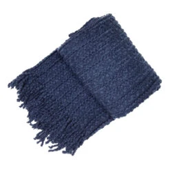 Brixton Navy Tasselled Throw