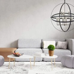 Dario Anthracite & Nickel 9 Light Pendant