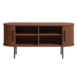 Annika Smoked Oak Slatted Sliding 2 Door TV Lowboard -Housingunits 8bf6964dd7c1c8c06934d55a8dc7d131