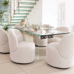 Naturalis 220cm Wood And Glass Dining Table