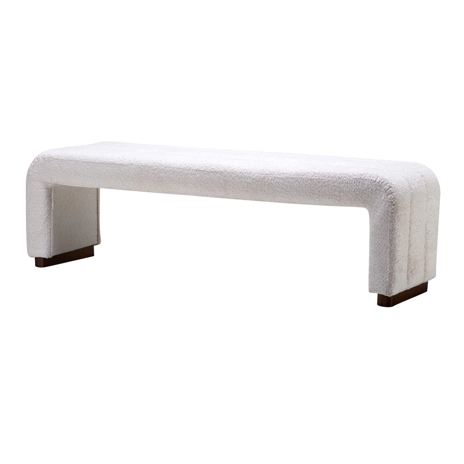 Esme White Boucle Dining Bench 1 Esme White Boucle Dining Bench