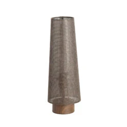 Howie Tall Conical Shear Brown & Dark Wood 42cm Table Lamp -Housingunits 8e1172fe94544afd925aeff0aa91da71