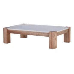 Tivoli Brushed Oak Coffee Table With Marble Top