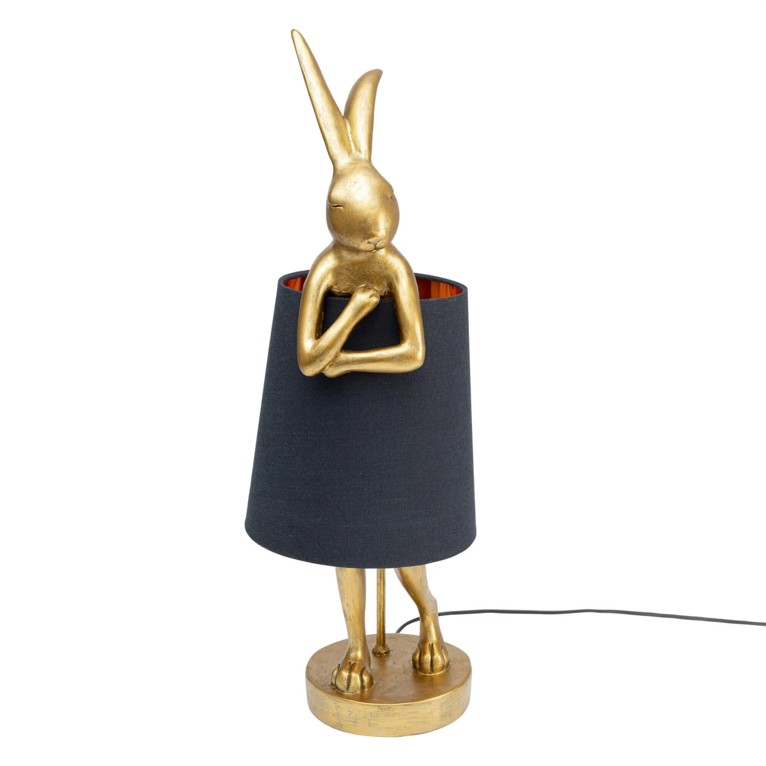 Gold Modest Rabbit 68cm Table Lamp With Black Shade 2 Gold Modest Rabbit 68cm Table Lamp With Black Shade - Image 2