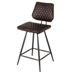 Kiara Dark Brown Counter Faux Leather Bar Chair