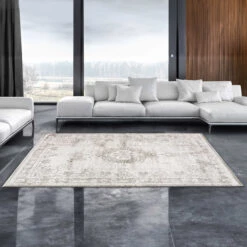 Fading World Salt & Pepper 170cm X 240cm Medallion Rug