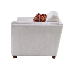 Mackenzie Ivory Chevron Textured Fabric Cuddler Sofa -Housingunits 906f3c916a681ef9fc62b03d7936c295