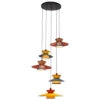 Kare Riva Multi-Coloured 5 Light Pendant
