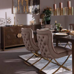 Olivia James Hemingway Mahogany Oak & Gold 4 Door Sideboard -Housingunits 90b4ba56b866af755c6e63b293c066e7