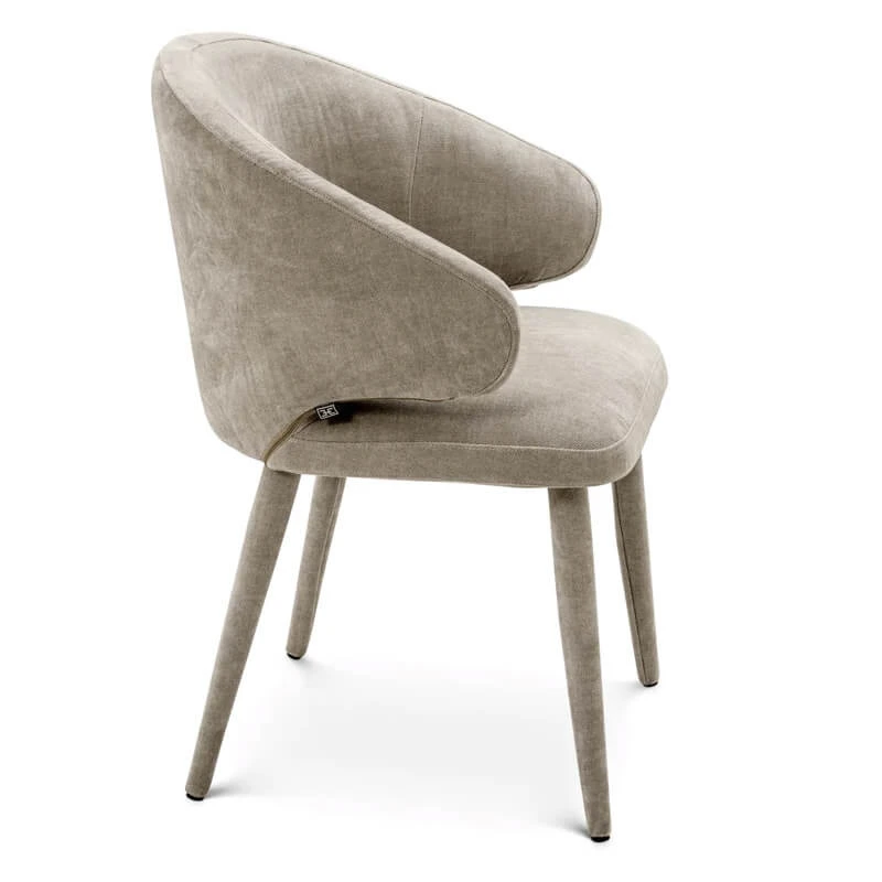 Eichholtz Carindale Clarck Sand Fabric Dining Chair 4 Eichholtz Carindale Clarck Sand Fabric Dining Chair - Image 4
