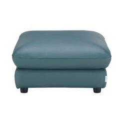 Carrera Teal Blue Leather Footstool