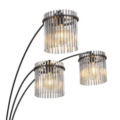 Icelle Matt Black & Smoked Glass Rods 3 Light Floor Lamp -Housingunits 9218423b43bede471b84557593062610