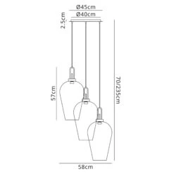 Hectar Pewter & Smoked Fade Glass 3 Light Pendant -Housingunits 9302daada23c4cb8f314da00f14fcd58 1