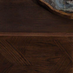 Olivia James Hemingway Mahogany Oak & Gold 2 Door Sideboard -Housingunits 93e517f9f90a66f725eb9a911228df4f