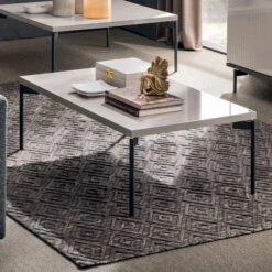 Caren High Gloss Pearl Line Rectangular Coffee Table