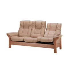 Stressless Windsor High-Back 3 Seater Recliner Sofa In Paloma Beige & Oak -Housingunits 948a6241e1ad531ae76b56f4bb346b40