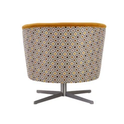 Orla Kiely Lily Ochre Velvet Swivel Accent Chair With Contrast Floral Pattern Back -Housingunits 94c7e6e6ab494f1ad018c13c753d461e 1