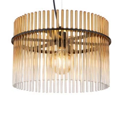 Icelle Matt Black & Amber Fade Glass Rods 1 Light Pendant -Housingunits 958a891f2d8db07e2ed16fe2f8be6b96