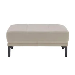 Natuzzi Editions Toledo Greige Large Leather Ottoman