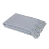 Maisie Blue Raised Dot Faux Mohair Tasselled Throw