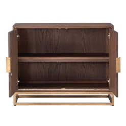 Olivia James Hemingway Mahogany Oak & Gold 2 Door Sideboard -Housingunits 963d94ba83845caaf844f71c9e584a8e