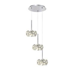 Avezza Round Chrome And Crystal Pendant Light