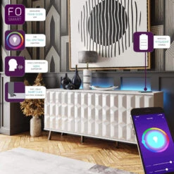 Frank Olsen Elevate White LED & Wireless Charging Sideboard -Housingunits 976691e0918e2b72e2356b8e83d3e6d4
