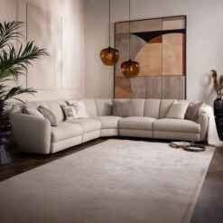 Glass House Lumen Cashmere Fabric Corner Sofa