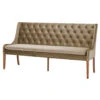 Jacob 200cm Taupe Velvet Button Back Bench