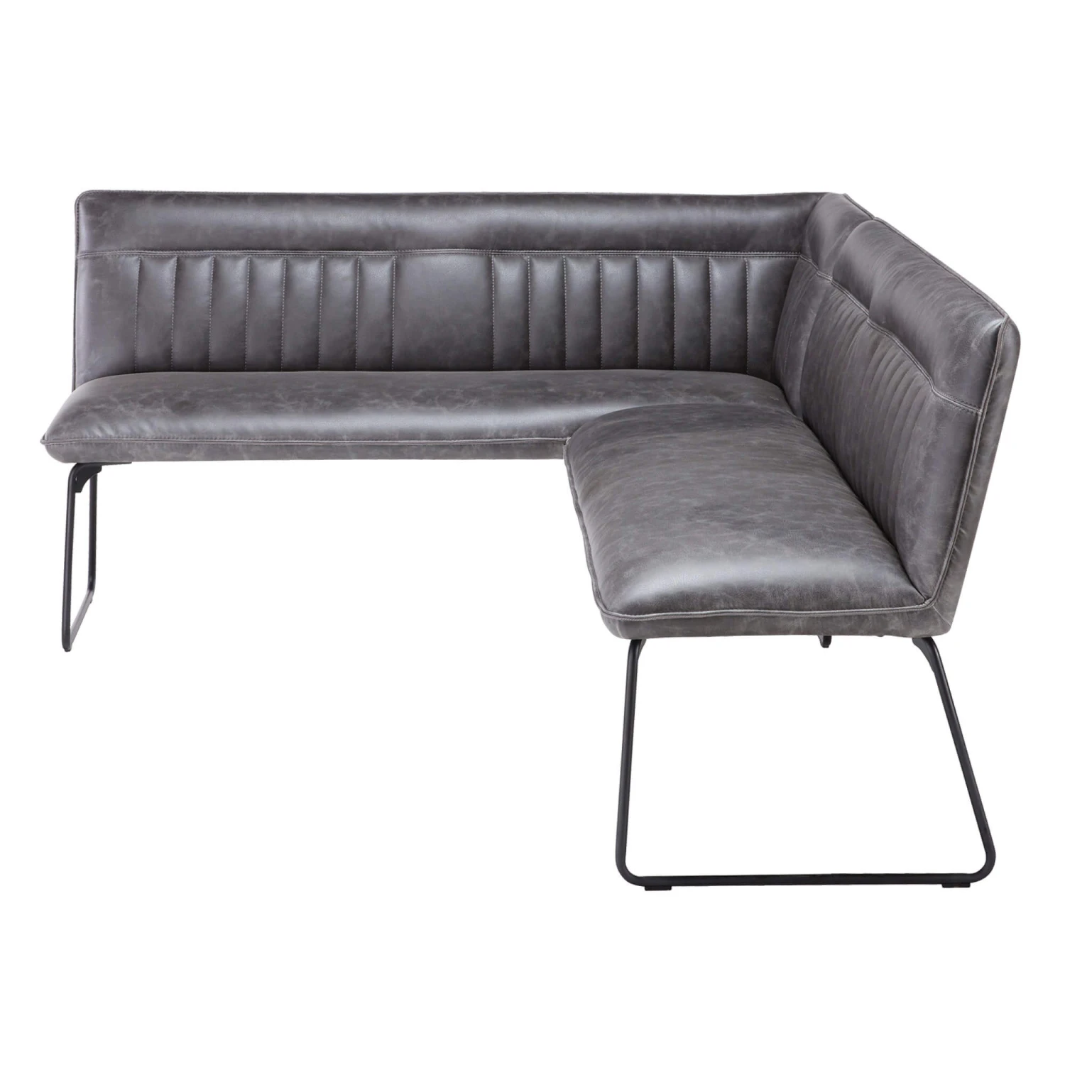 Clarence Grey Faux Leather Right-Hand Corner Dining Bench 4 Clarence Grey Faux Leather Right-Hand Corner Dining Bench - Image 4