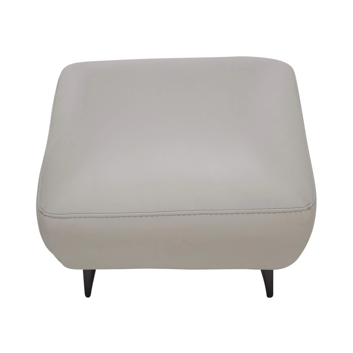 Lariano Light Grey Leather Ottoman 4 Lariano Light Grey Leather Ottoman - Image 4