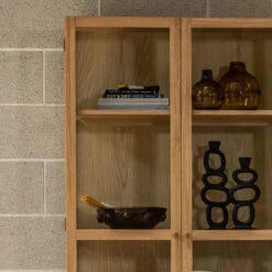 Aarhus Natural Oak Tall Display Cabinet -Housingunits 995ea53775726576b4ffc18bca57d8cf