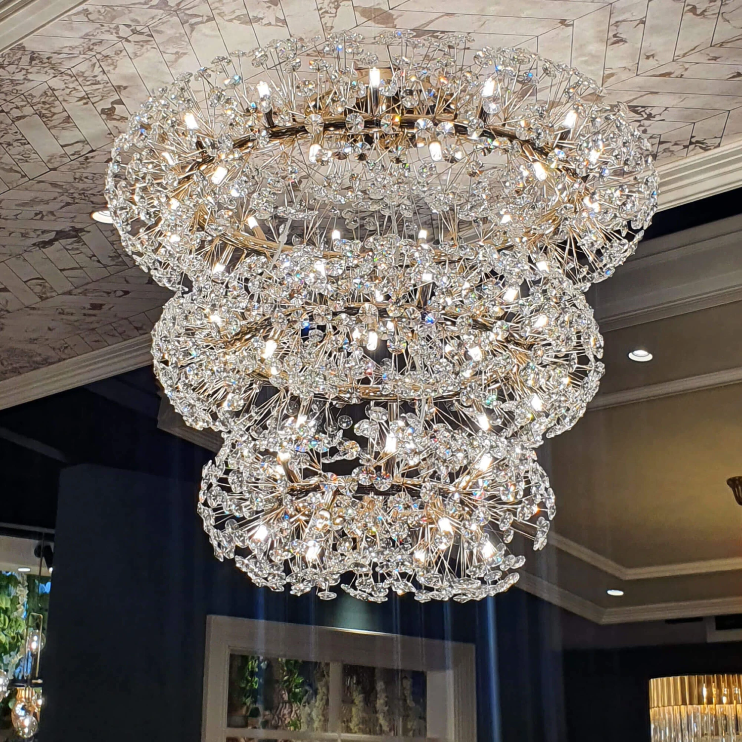 Avezza 3 Tiered Chrome Pendant Light 1 Avezza 3 Tiered Chrome Pendant Light