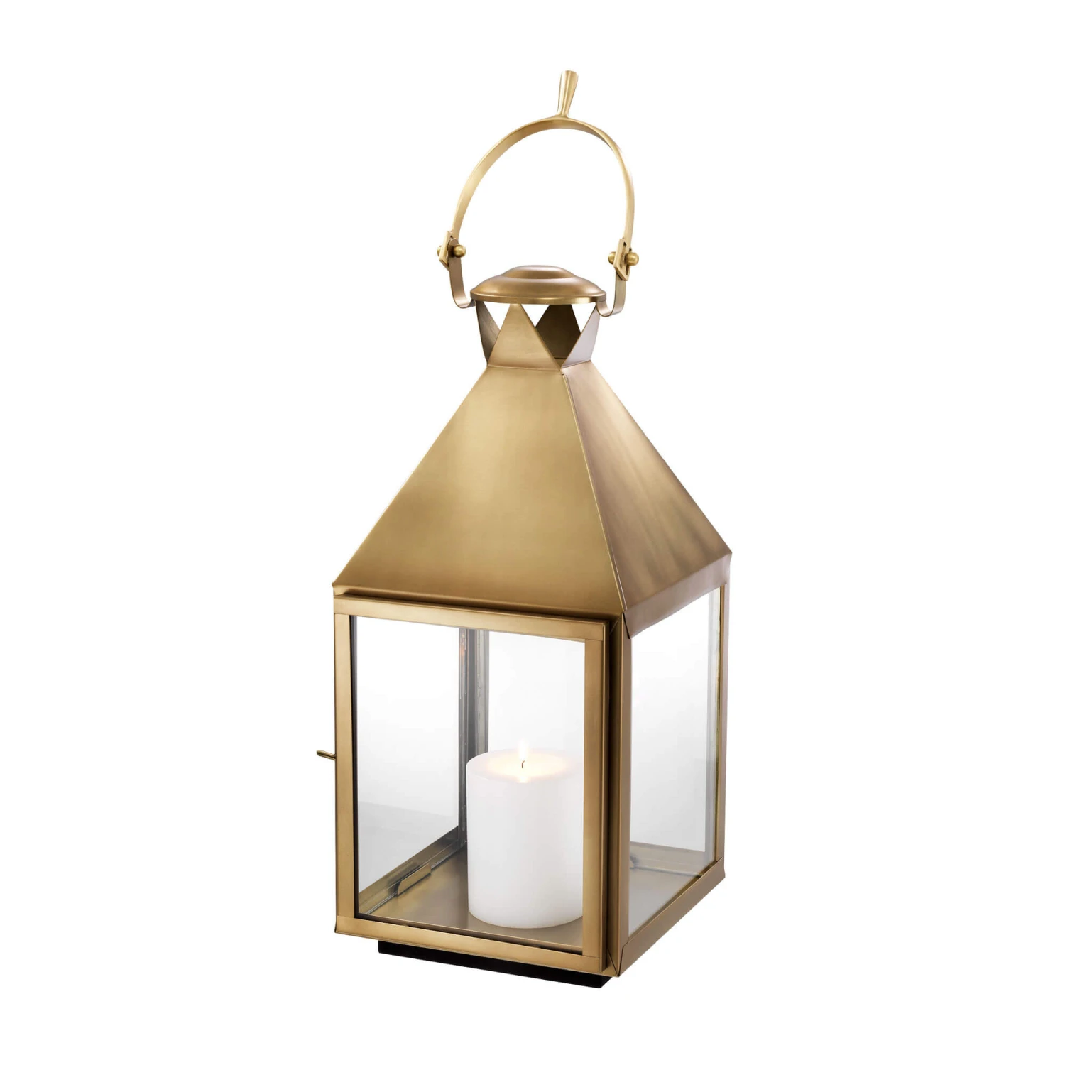 Eichholtz Spur Small Antique Brass Hurricane Lantern 3 Eichholtz Spur Small Antique Brass Hurricane Lantern - Image 3