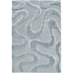 Cleo Wave Blue Textured 200cm X 290cm Rug