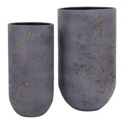 Libra Volcano Set Of 2 Grey Metal Planters -Housingunits 9c0c36fbd929e326955a7bc21c6ce7d4