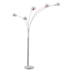 Lounge Chrome 5 Arm LED Floor Lamp