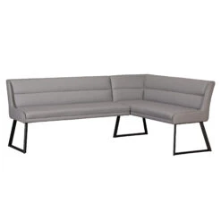 Deco Grey Faux Leather Corner Dining Bench (Left)