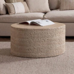 Glass House Miloa Round Textured Coffee Table -Housingunits 9e35e8ded4d83e7cfee1045edaea6095