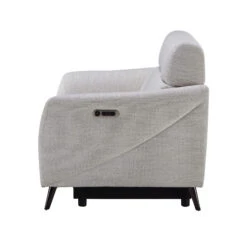 Fiastra White Fabric Power Recliner Loveseat -Housingunits 9ea14c702ac70815b18e97483704f178